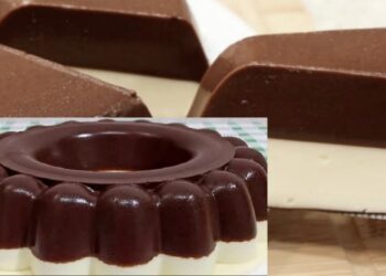 Pudim de chocolate com ninho