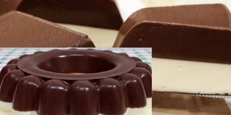 Pudim de chocolate com ninho