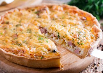 Quiche de queijo e presunto